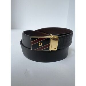Rare Vintage‎ made in italy Pierre Cardin Black Leather Belt